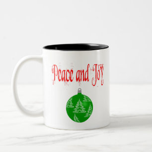 Christmas Peace and Joy Two-Tone Coffee Mug