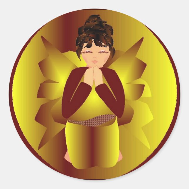 Christmas Peace Angel Plain Sticker - Customisable (Front)