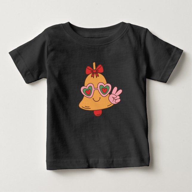 Christmas Peace Bell Baby T-Shirt (Front)