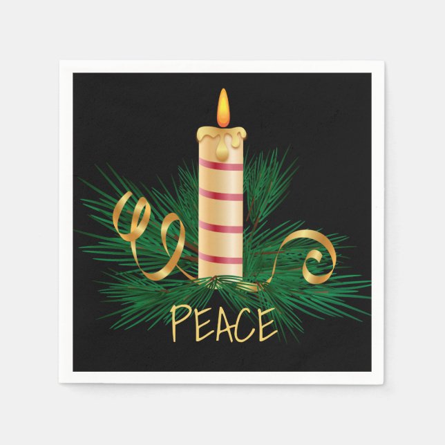 Christmas Peace Candle Napkin (Front)