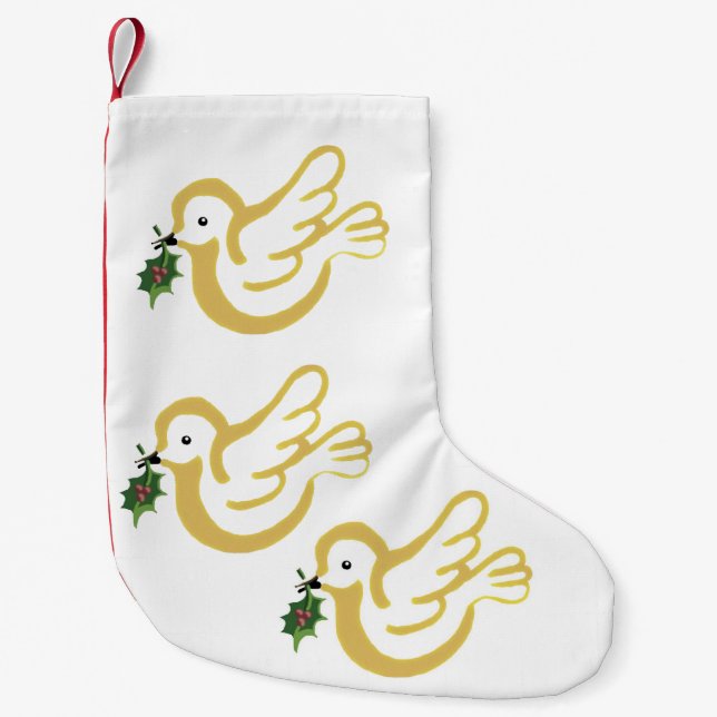 Christmas peace doves small christmas stocking (Front)