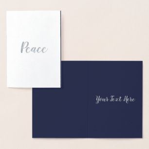 Christmas Peace Evergreen Trees Foil Card