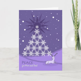 Christmas Peace for Mum and Dad, Violet Coloured Card