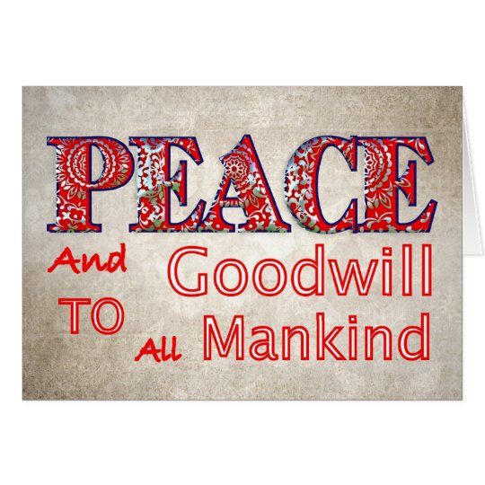 Christmas Peace Goodwill Christmas Holiday Cards