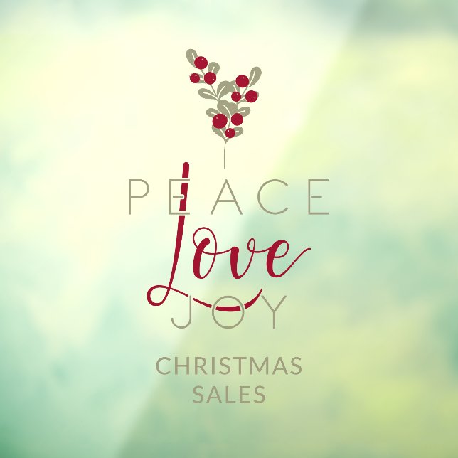 Christmas Peace Love Joy Holly Branches Quote (Sheet 3)