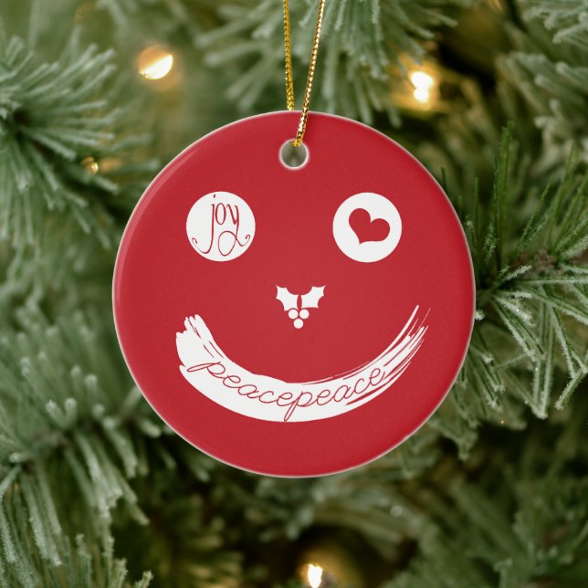 Christmas Peace Love Joy Photo Ornament (Tree)