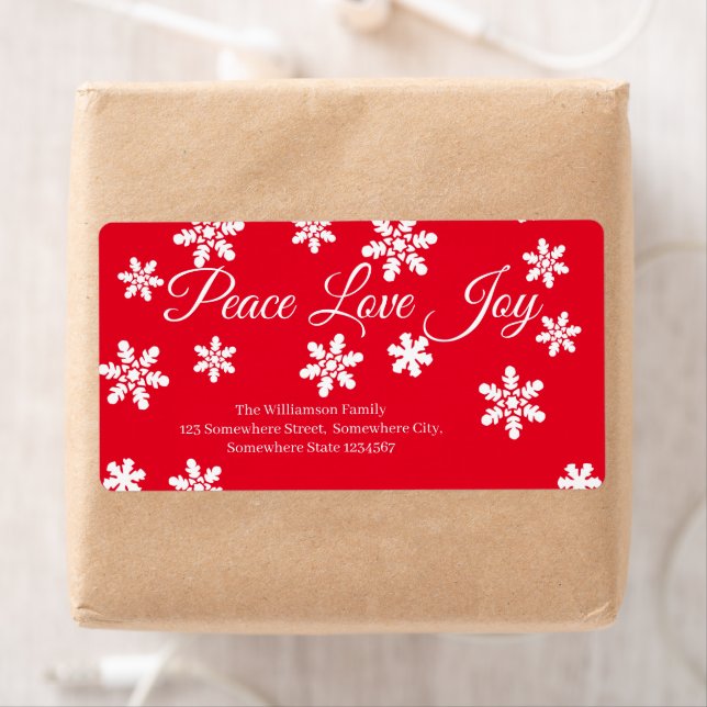 Christmas Peace Love Joy White Snowflake Script (Insitu)