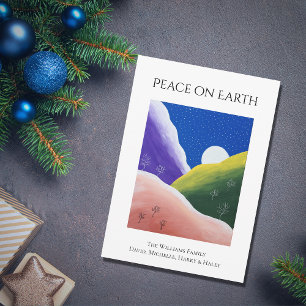 Christmas Peace on Earth Colourful Winter Holiday Card