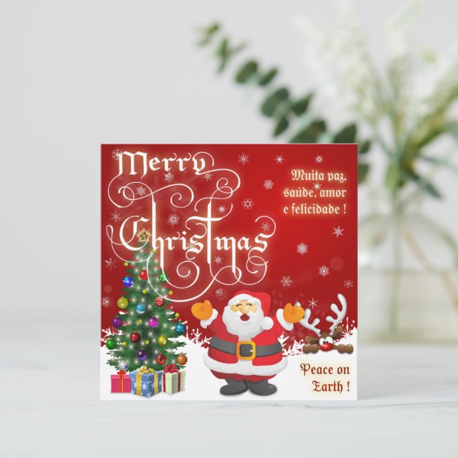 Christmas Peace on Earth Quote with Red Text (Standing Front)