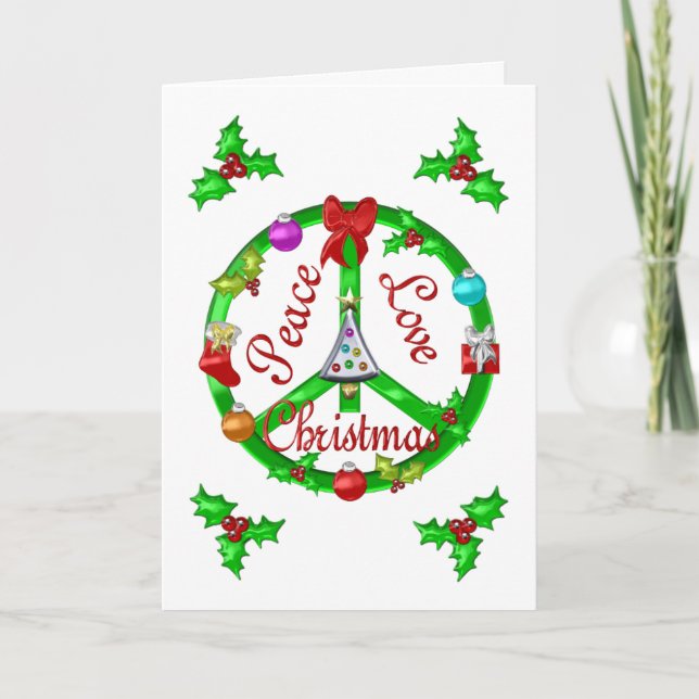 Christmas Peace Sign Holiday Card (Front)