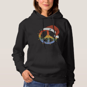 Christmas Peace Sign Santa Hat Peace Christmas Hoodie