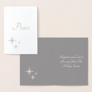 Christmas Peace Silver Snowflakes Foil Card