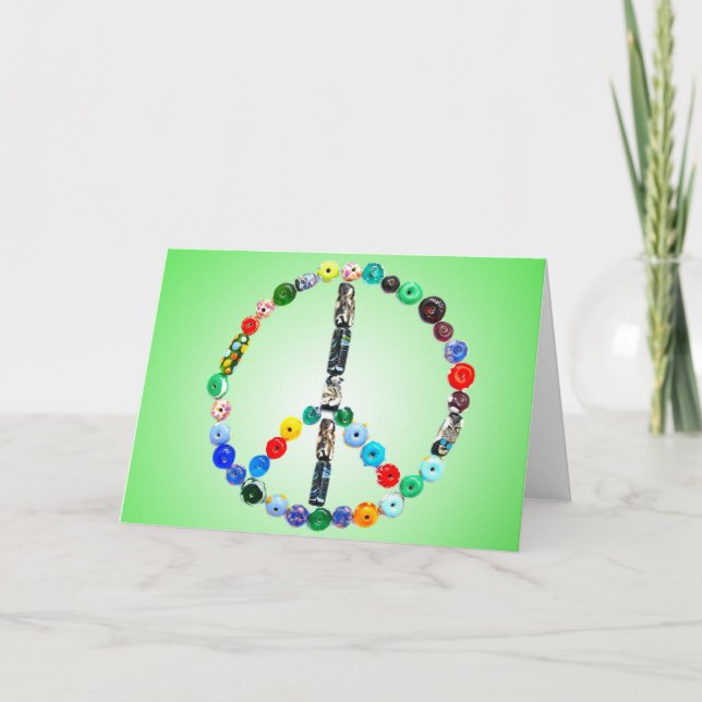 Christmas Peace Symbol Peace on Earth Holiday Card (Front)