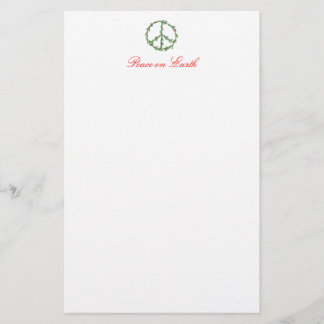 Christmas Peace Wreath, Peace on Earth Stationery