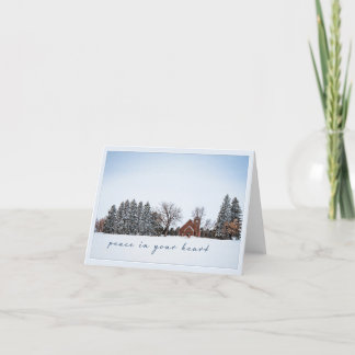 Christmas Peaceful Winter Scene Prairie Church  Thank You Card