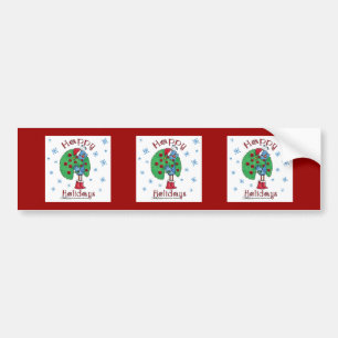 Christmas Peacock Bumper Sticker