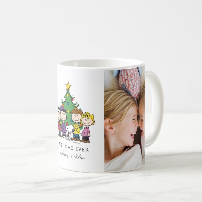Christmas Peanuts | Best Dad Ever Photo Coffee Mug (Front Right)
