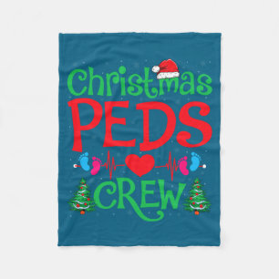 Christmas Peds Crew Santa Hat Xmas Tree Pediatric  Fleece Blanket