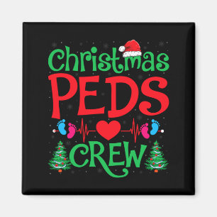 Christmas Peds Crew Santa Hat Xmas Tree Pediatric  Magnet