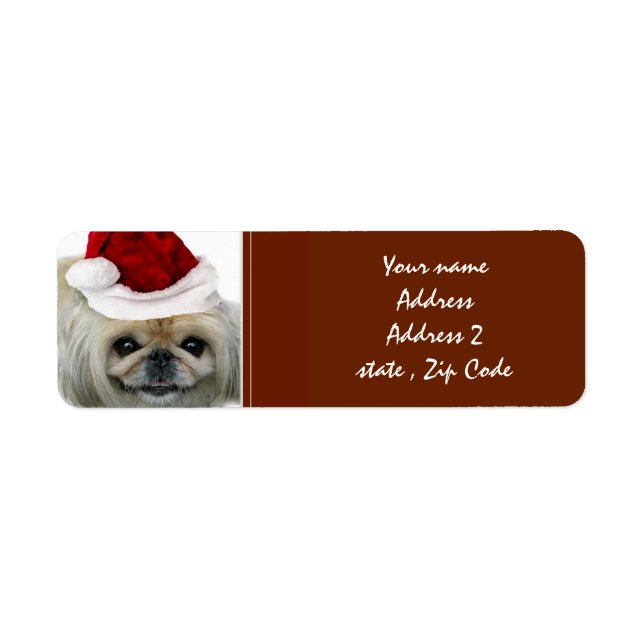 Christmas Pekingese  Address Labels (Front)