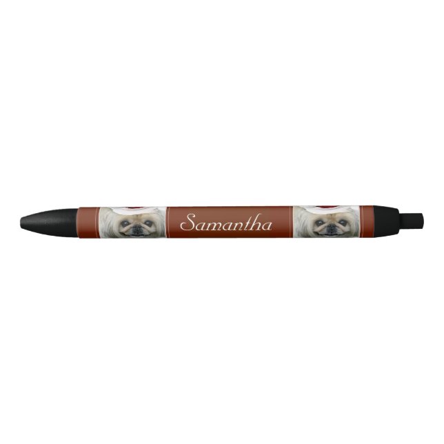 Christmas Pekingese personalised pen (Front)
