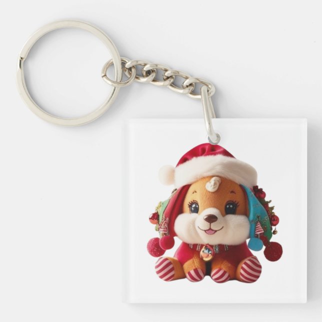 Christmas Peluche's Key in the Form of a Dog Ring (Front)
