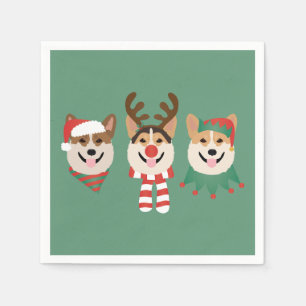 Christmas Pembroke Welsh Corgi Dogs Napkin