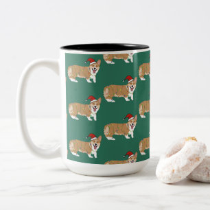 Christmas Pembroke Welsh Corgi  Two-Tone Coffee Mug