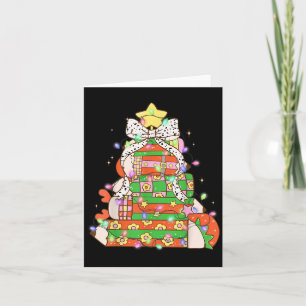 Christmas Pencil Tree Lights Coquette Bow Teacher  Card