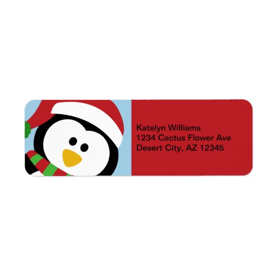 Christmas Penguin Address Labels