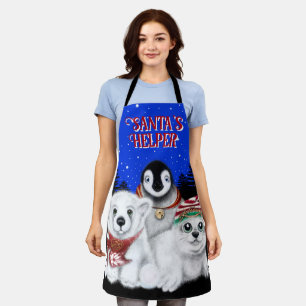 Christmas penguin baby polar bear seal personalise apron