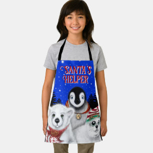 Christmas penguin baby polar bear seal personalise apron