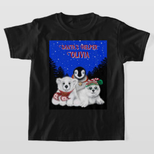 Christmas penguin baby polar bear seal personalise T-Shirt