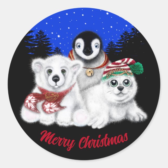 Christmas penguin baby polar bear seal pup  (Front)