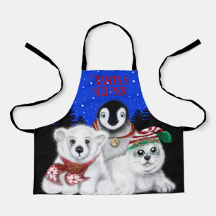 Christmas penguin baby polar bear seal pup  apron