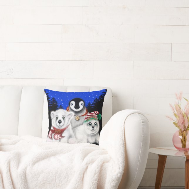Christmas penguin baby polar bear seal pup  cushion (Couch)