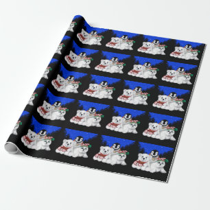 Christmas penguin baby polar bear seal pup  wrapping paper