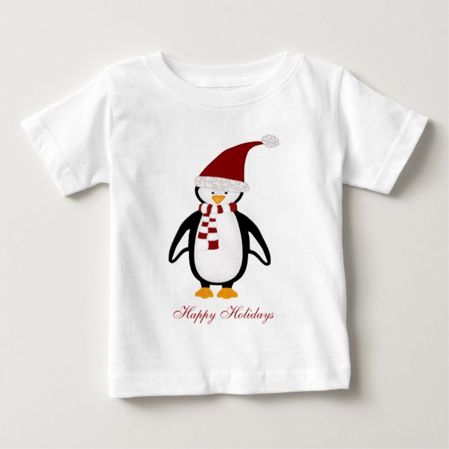 Christmas Penguin Baby Tshirt (Front)