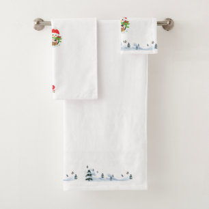 Christmas Penguin Bath Towel Set
