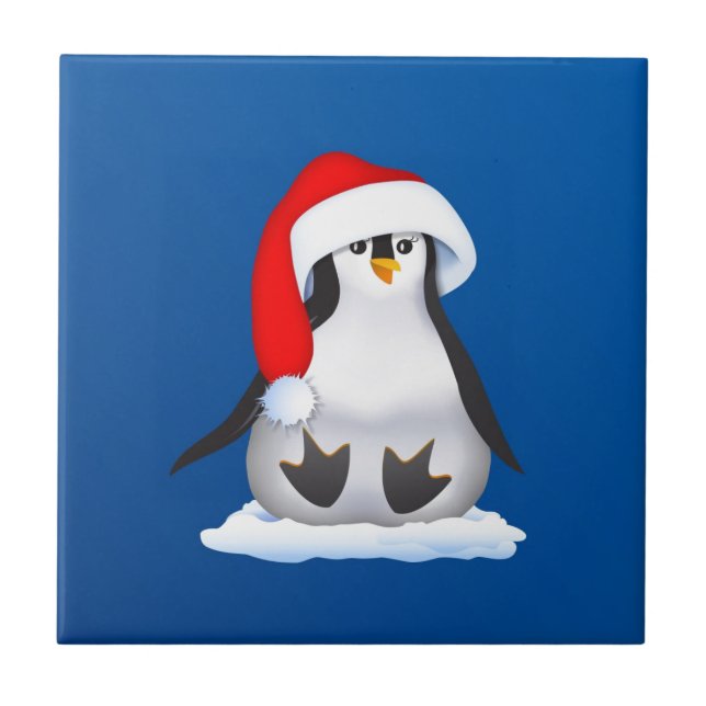 Christmas Penguin Ceramic Tile (Front)