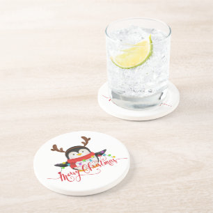 Christmas penguin coaster