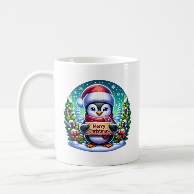 Christmas Penguin Coffee Mug (Left)