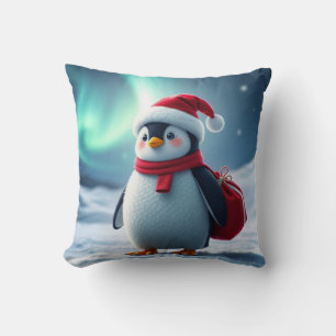 Christmas penguin cushion