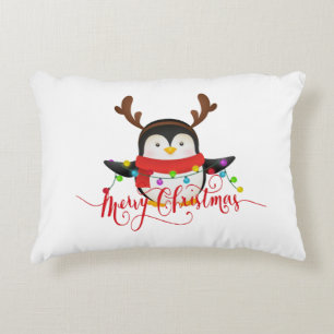 Christmas penguin   decorative cushion