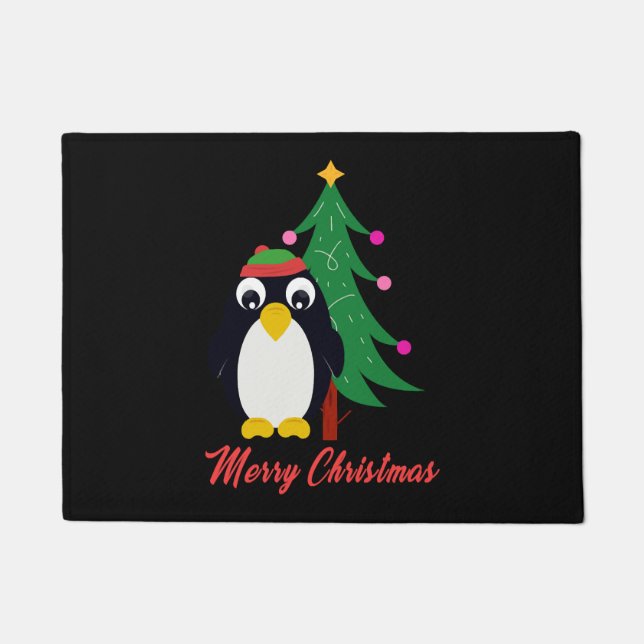 Christmas Penguin Doormat (Front)