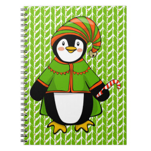 Christmas Penguin Elf Notebook