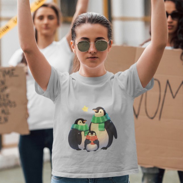 Christmas Penguin Family - Cute Penguin Family T-Shirt (Creator Uploaded)