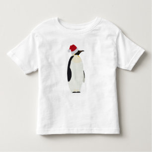 Christmas Penguin Funny Animal with Santa Hat Toddler T-Shirt