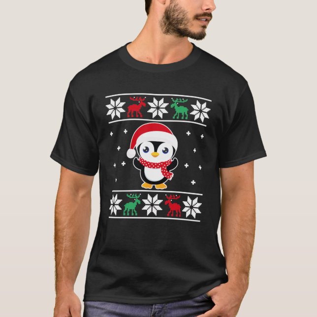 Christmas Penguin Funny Classic Ugly Sweater Girl  (Front)