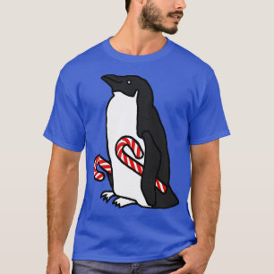 Christmas Penguin Holding Candy Cane T-Shirt